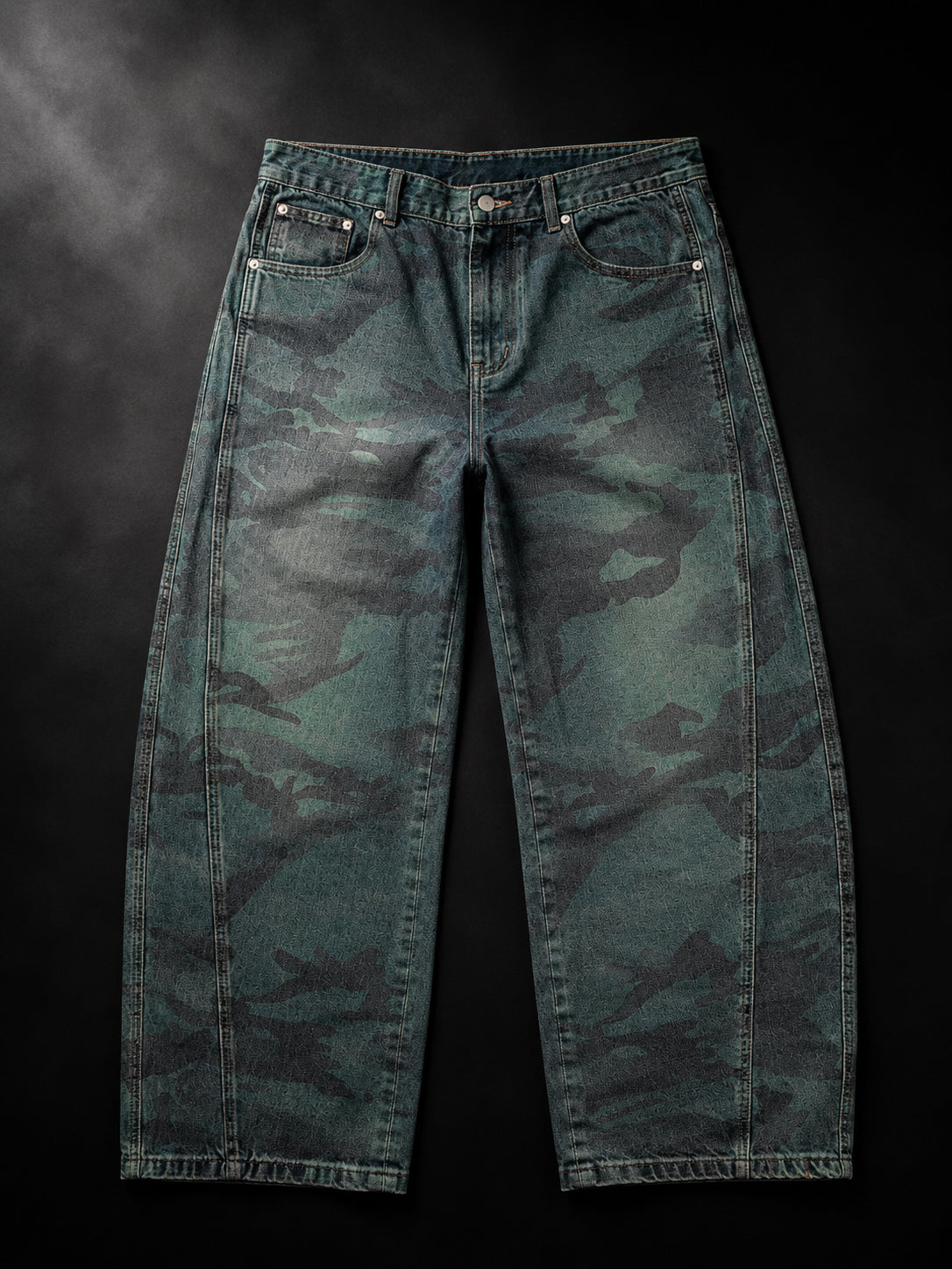 Phantom Camo Jeans-Olive Blue