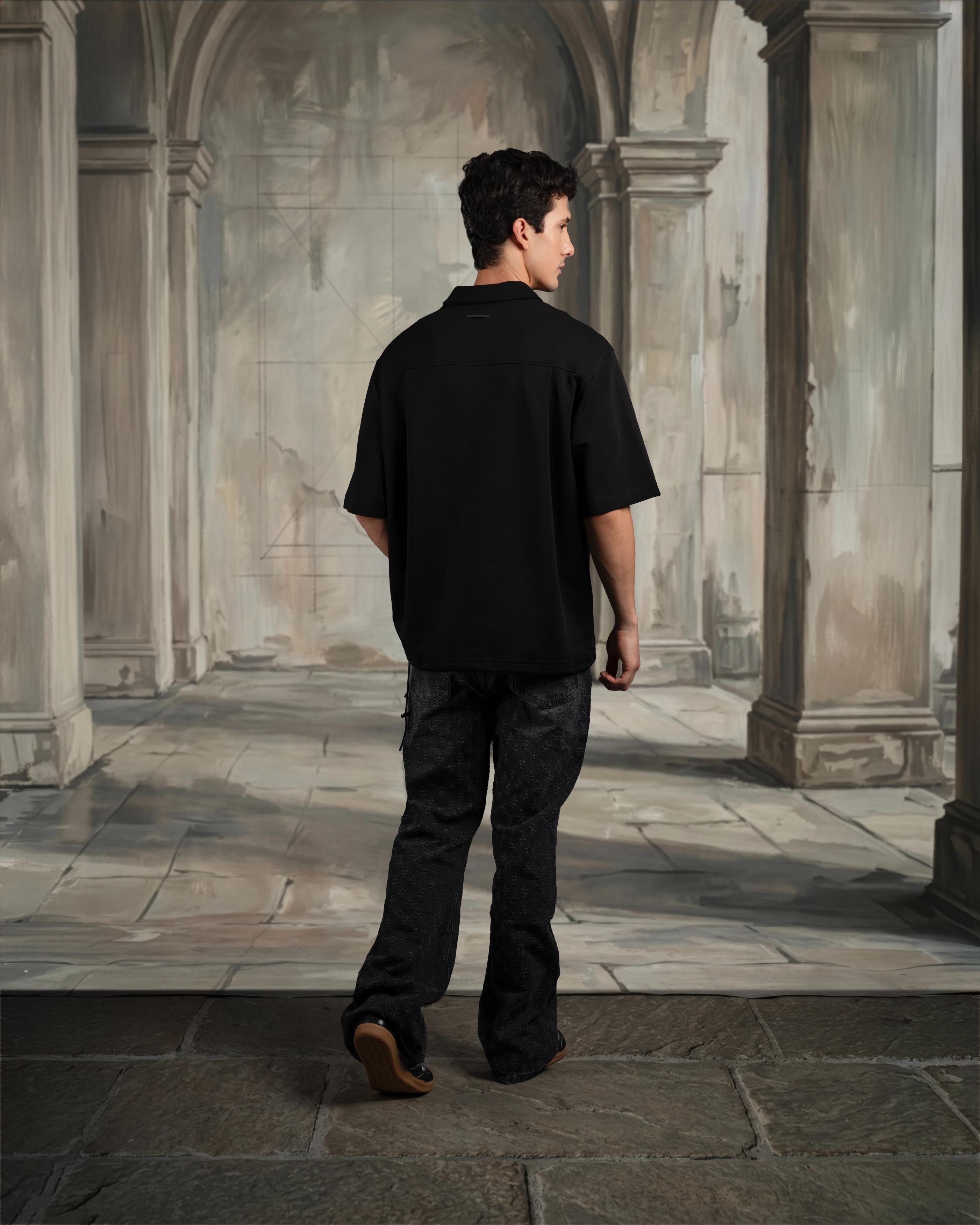 Shapeshift Polo-Obsidian Black [OVERSIZED FIT]