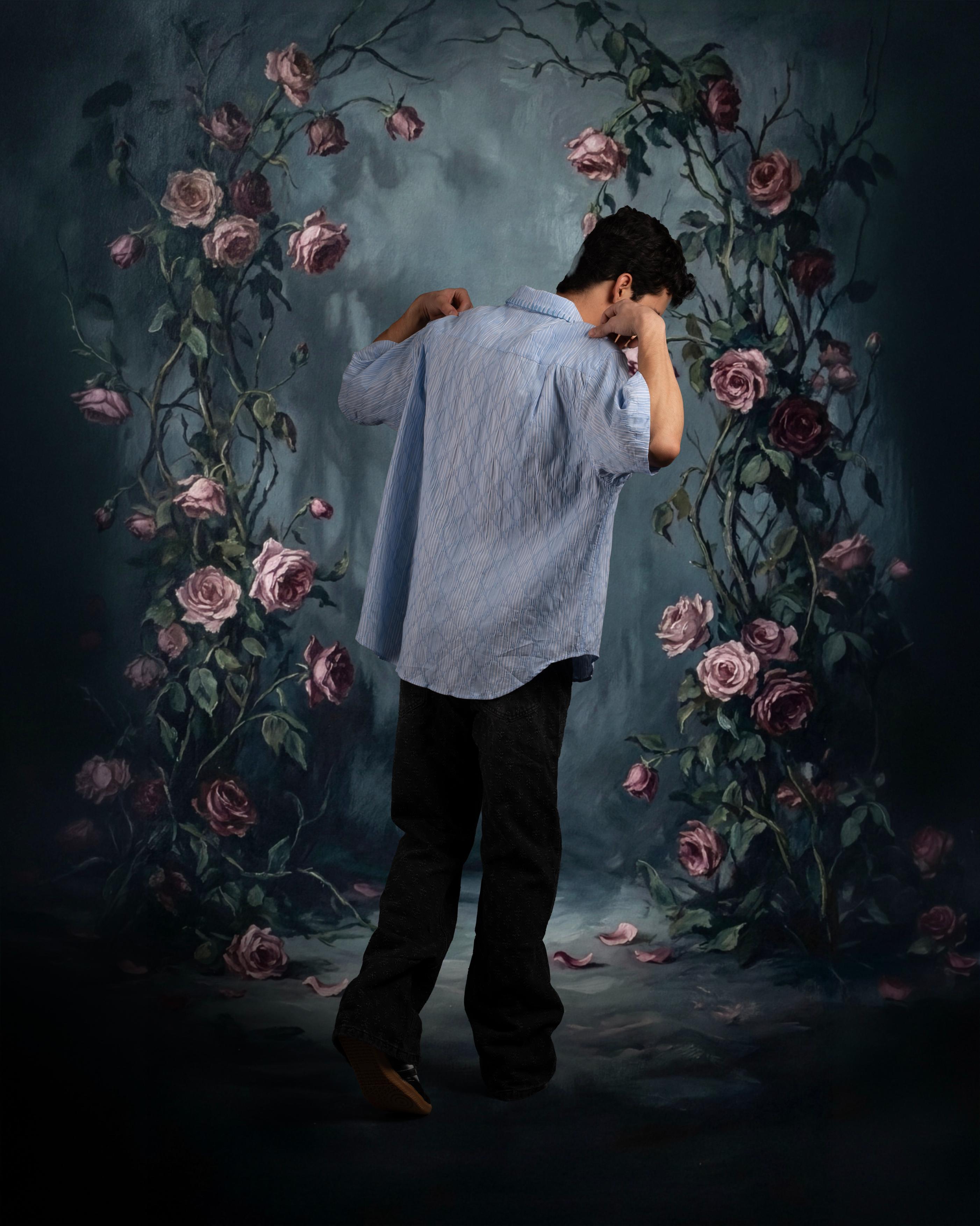 Forbidden Flower Shirt-Rosemist Blue [OVERSIZED FIT]