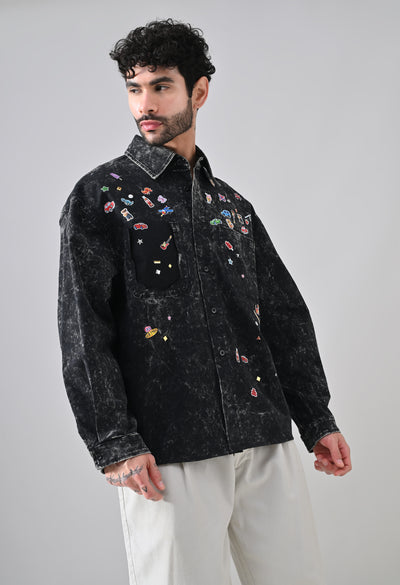 Pixel Pop Denim Shirt