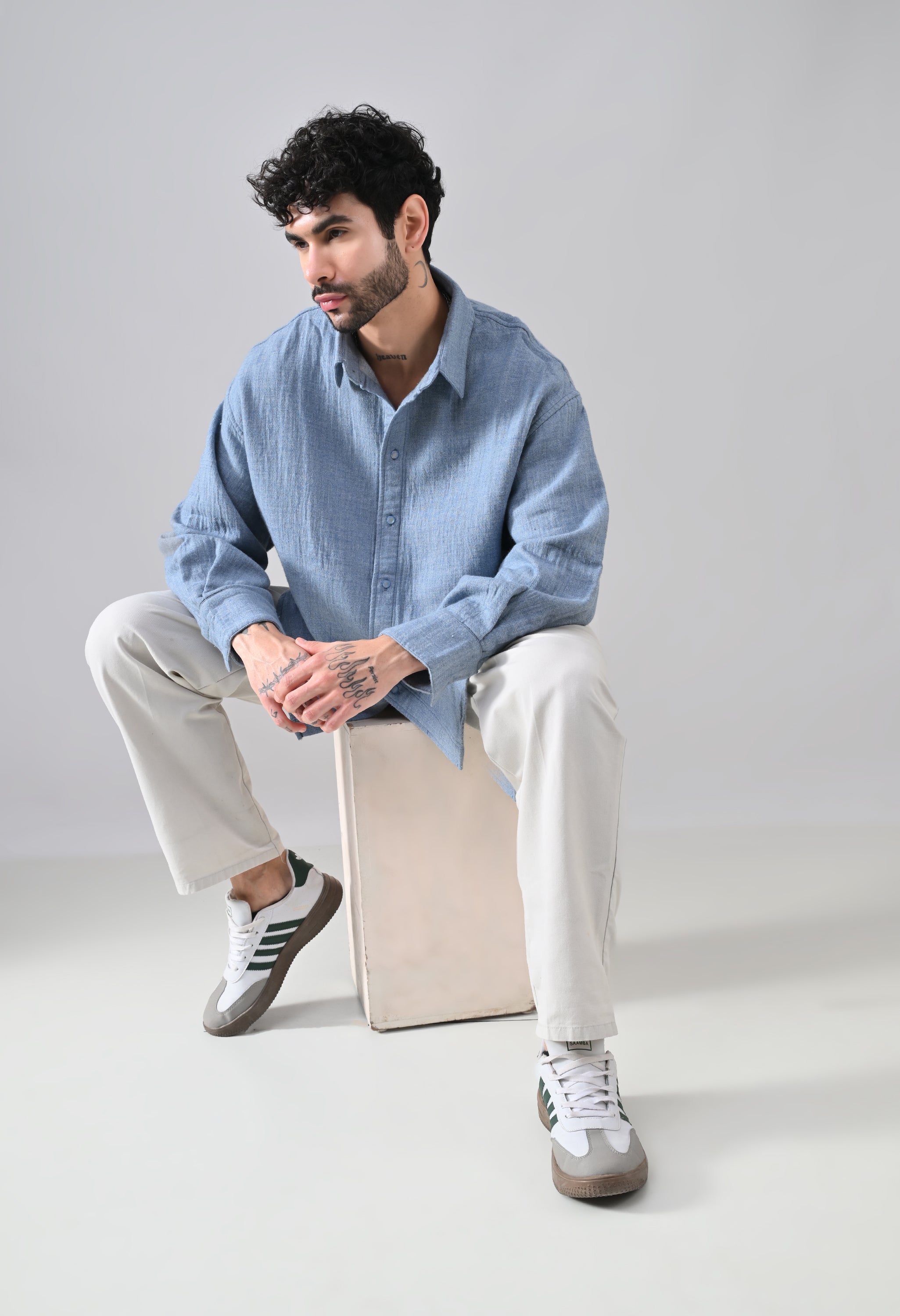 Indigo Rose Oversized Shirt