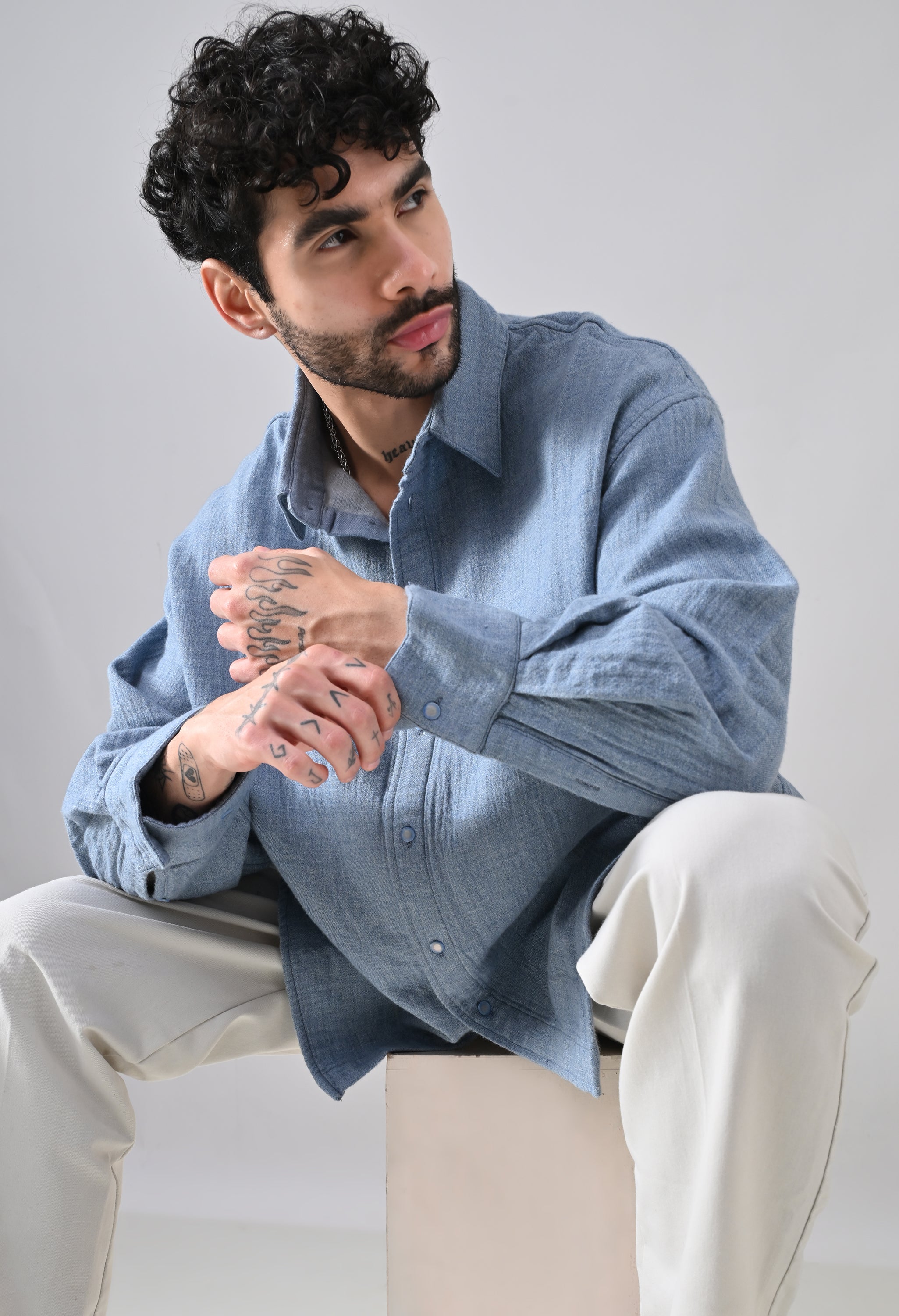 Indigo Rose Oversized Shirt