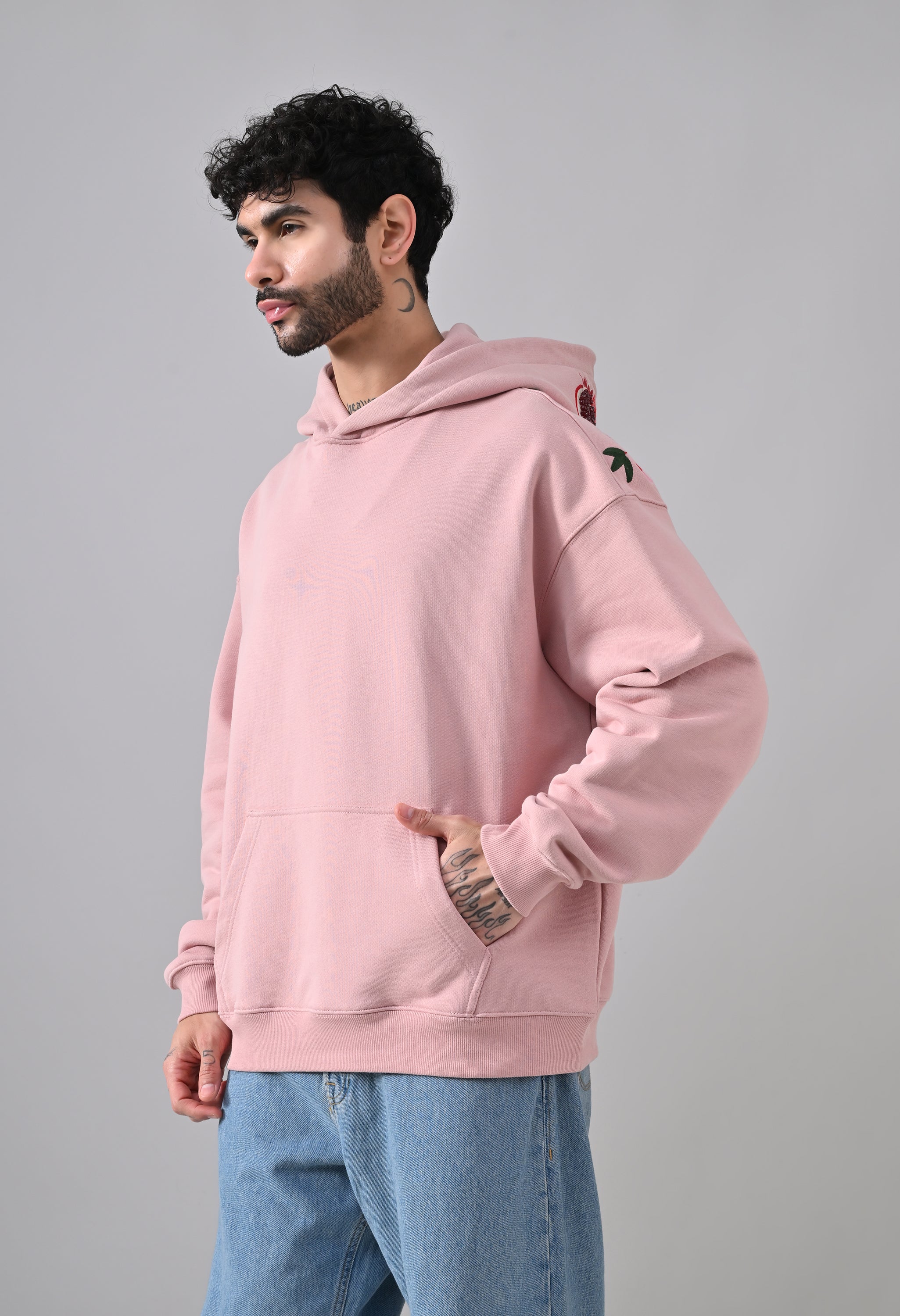 Pom Drip Hoodie Pink