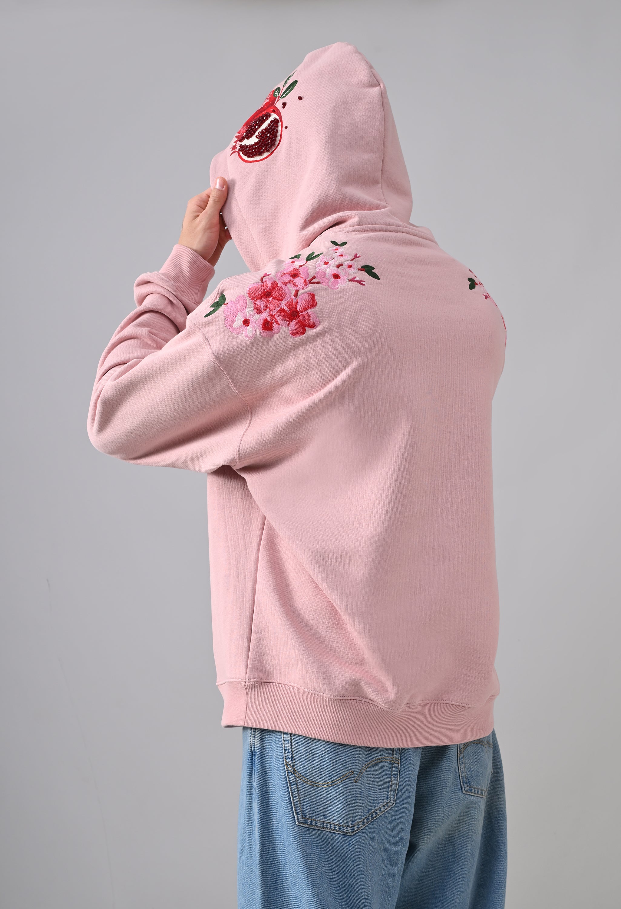 Pom Drip Hoodie Pink