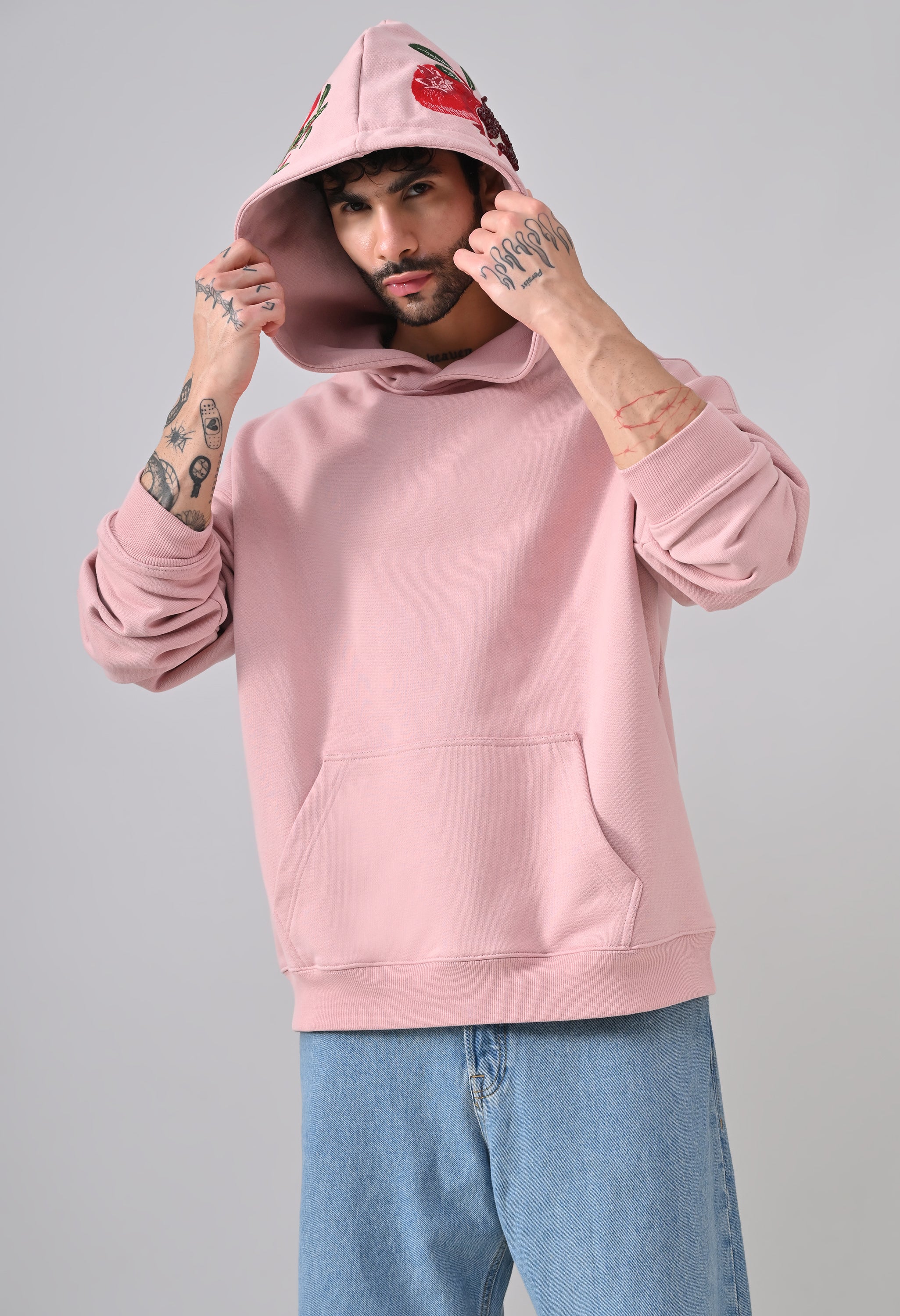 Pom Drip Hoodie Pink
