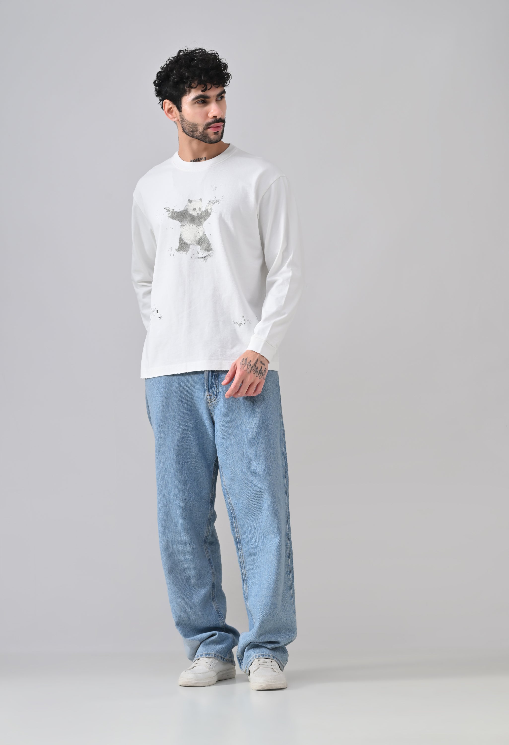 Inglorious Panda Longsleeve T-shirt White