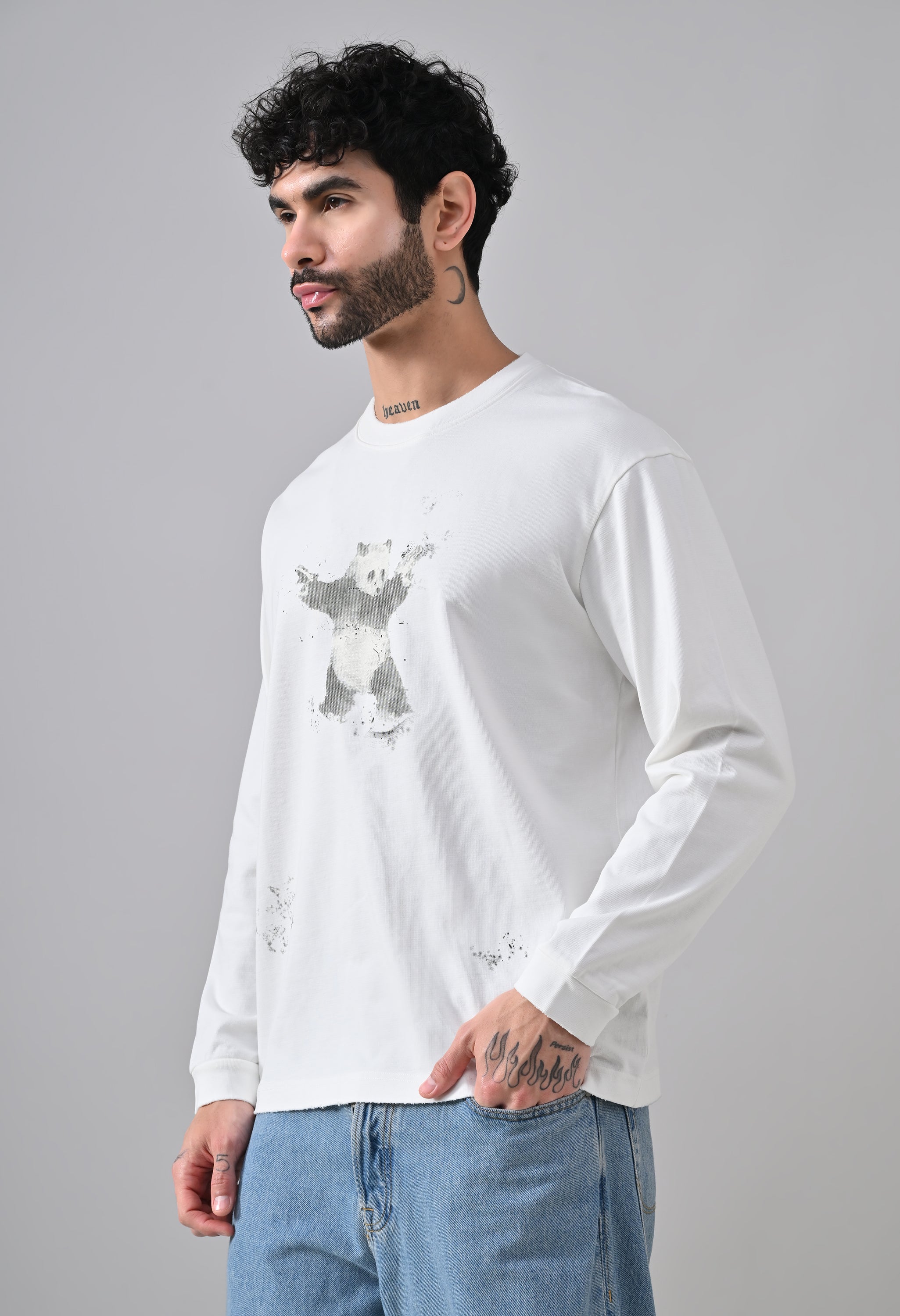 Inglorious Panda Longsleeve T-shirt White