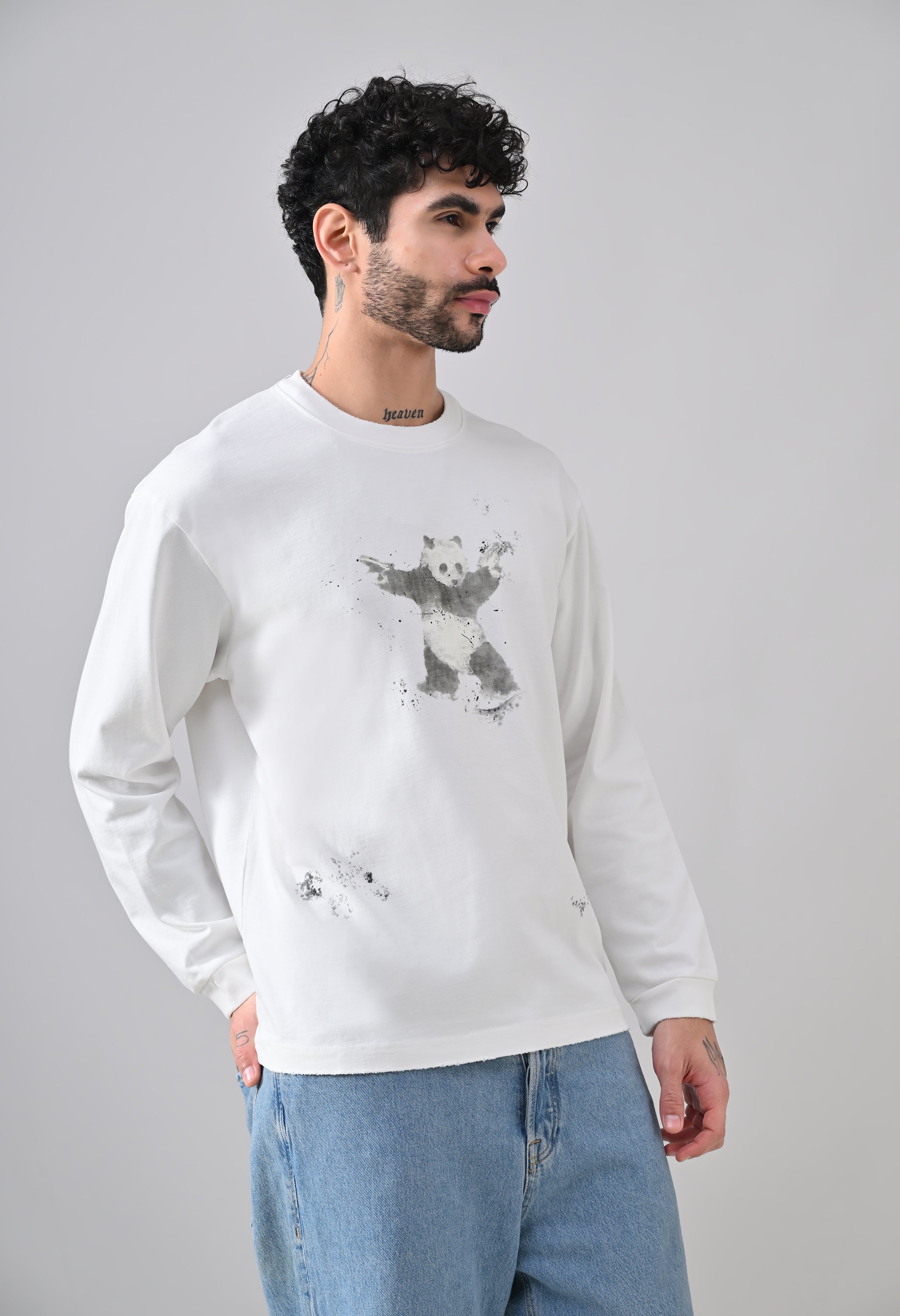 Inglorious Panda Longsleeve T-shirt White