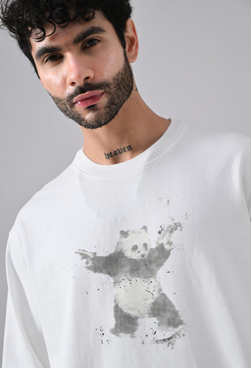 Inglorious Panda Longsleeve T-shirt White