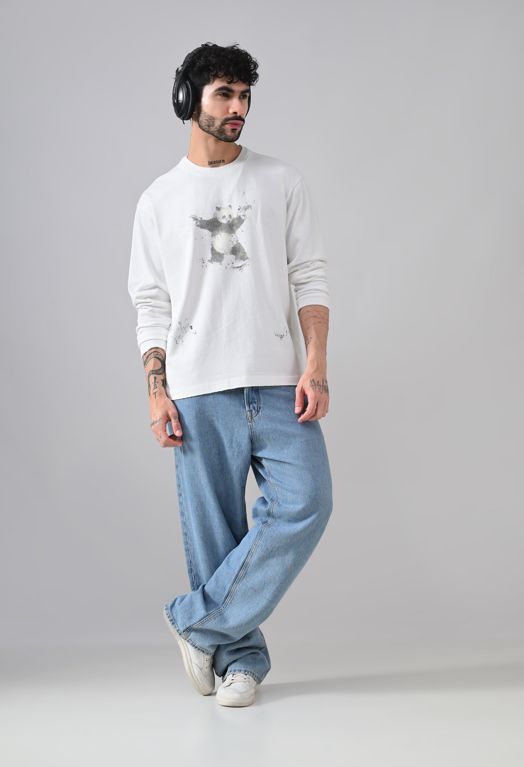 Inglorious Panda Longsleeve T-shirt White
