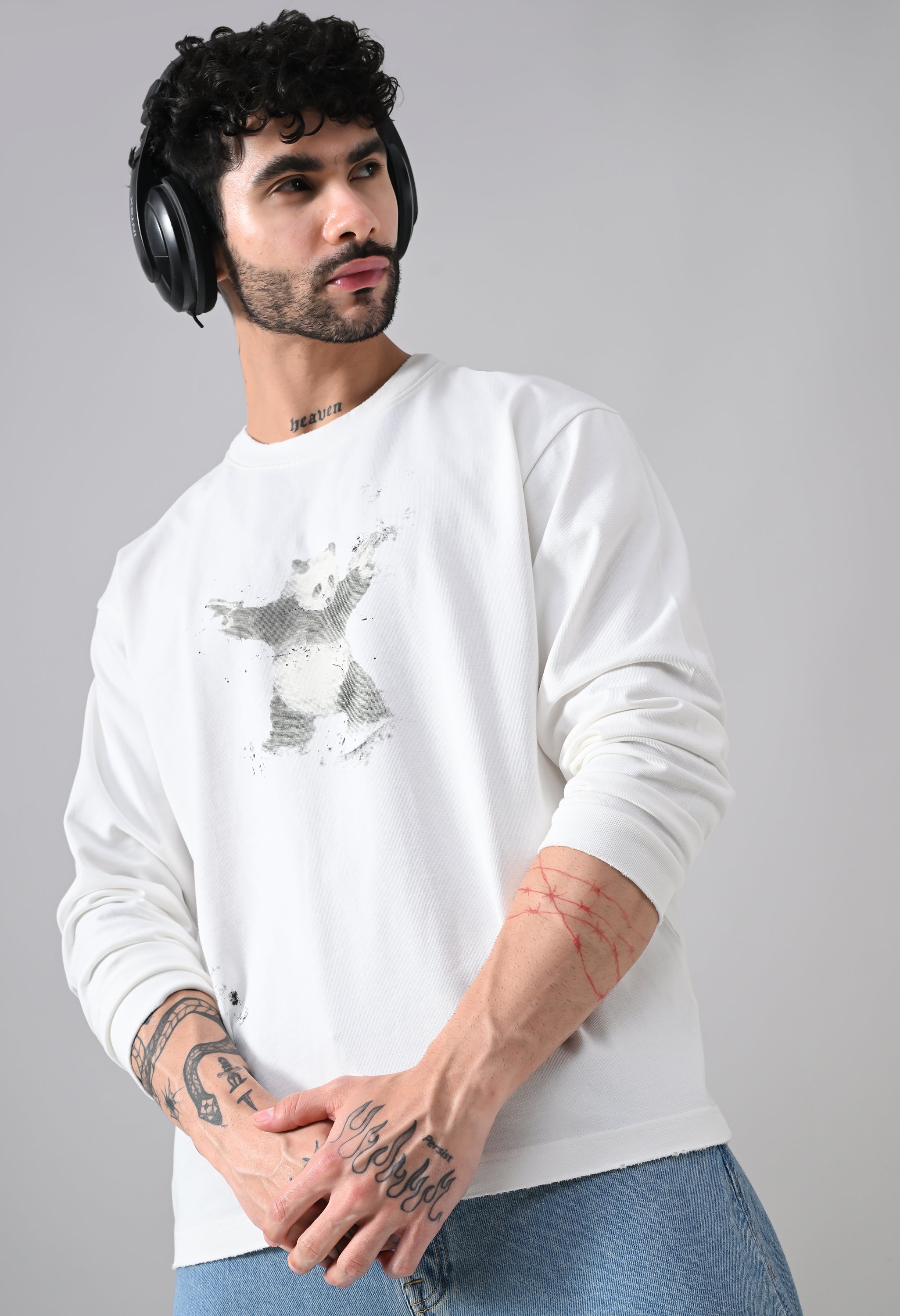 Inglorious Panda Longsleeve T-shirt White