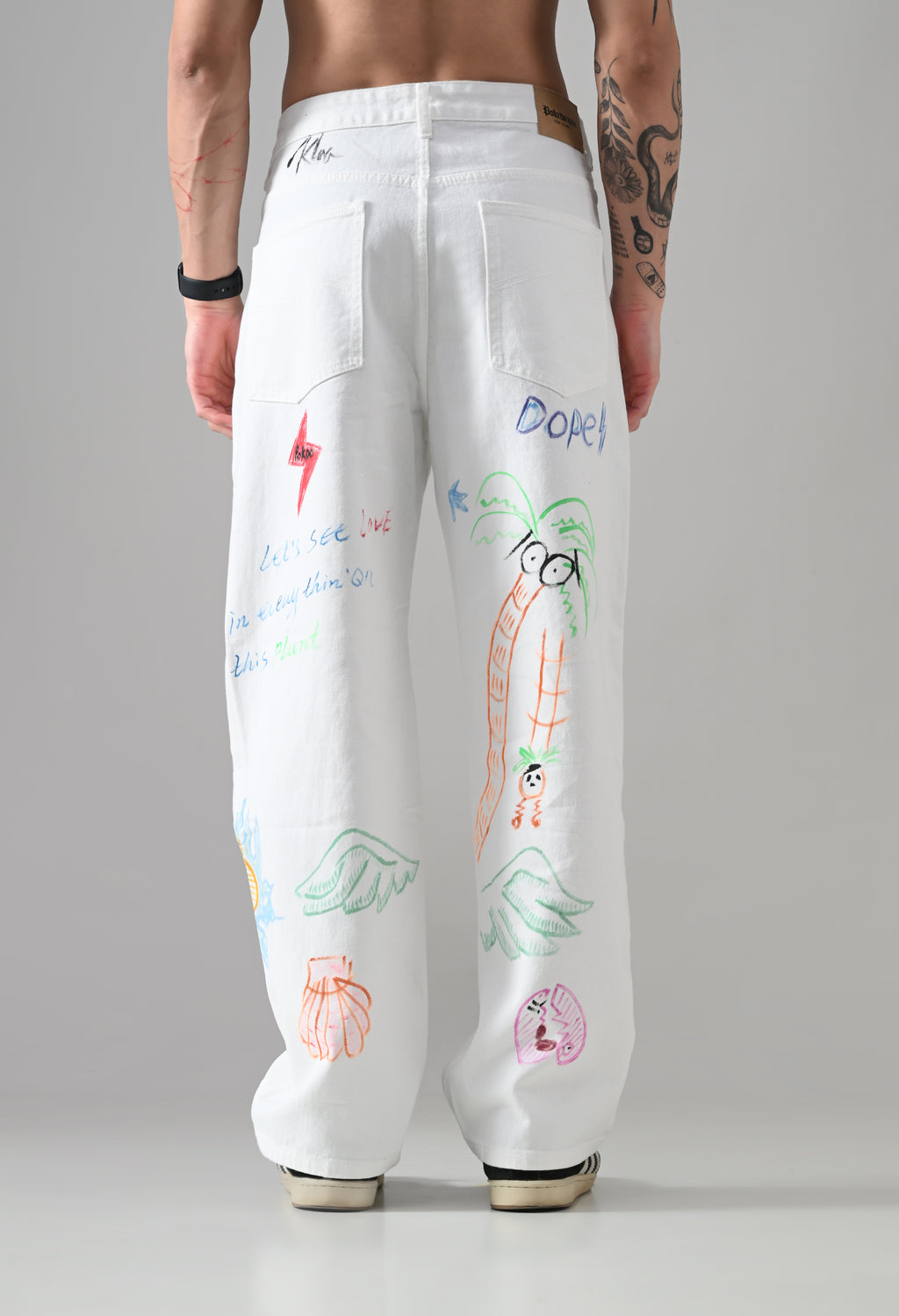 Scribble Theory Jeans-Canvas White