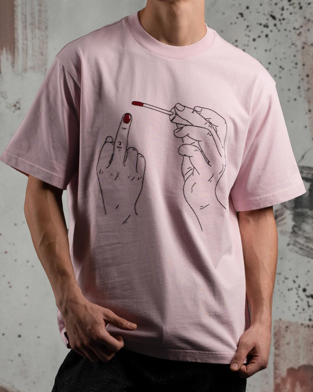 "The Gesture" T-Shirt -Pink Static