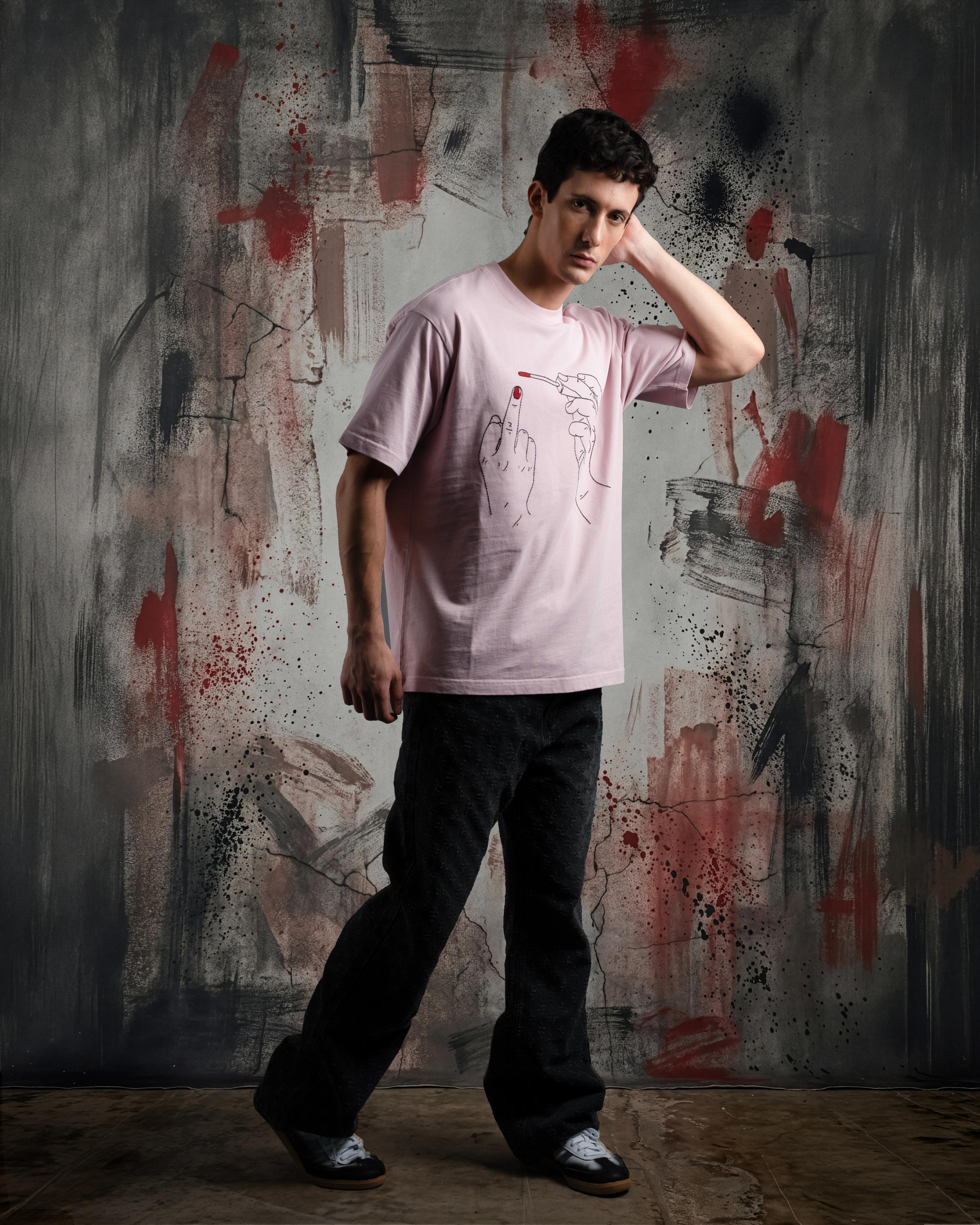 "The Gesture" T-Shirt -Pink Static