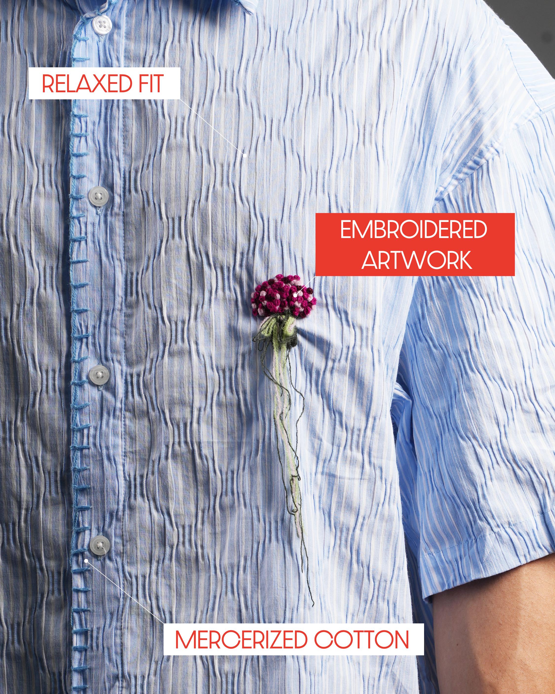 Forbidden Flower Shirt-Rosemist Blue [OVERSIZED FIT]