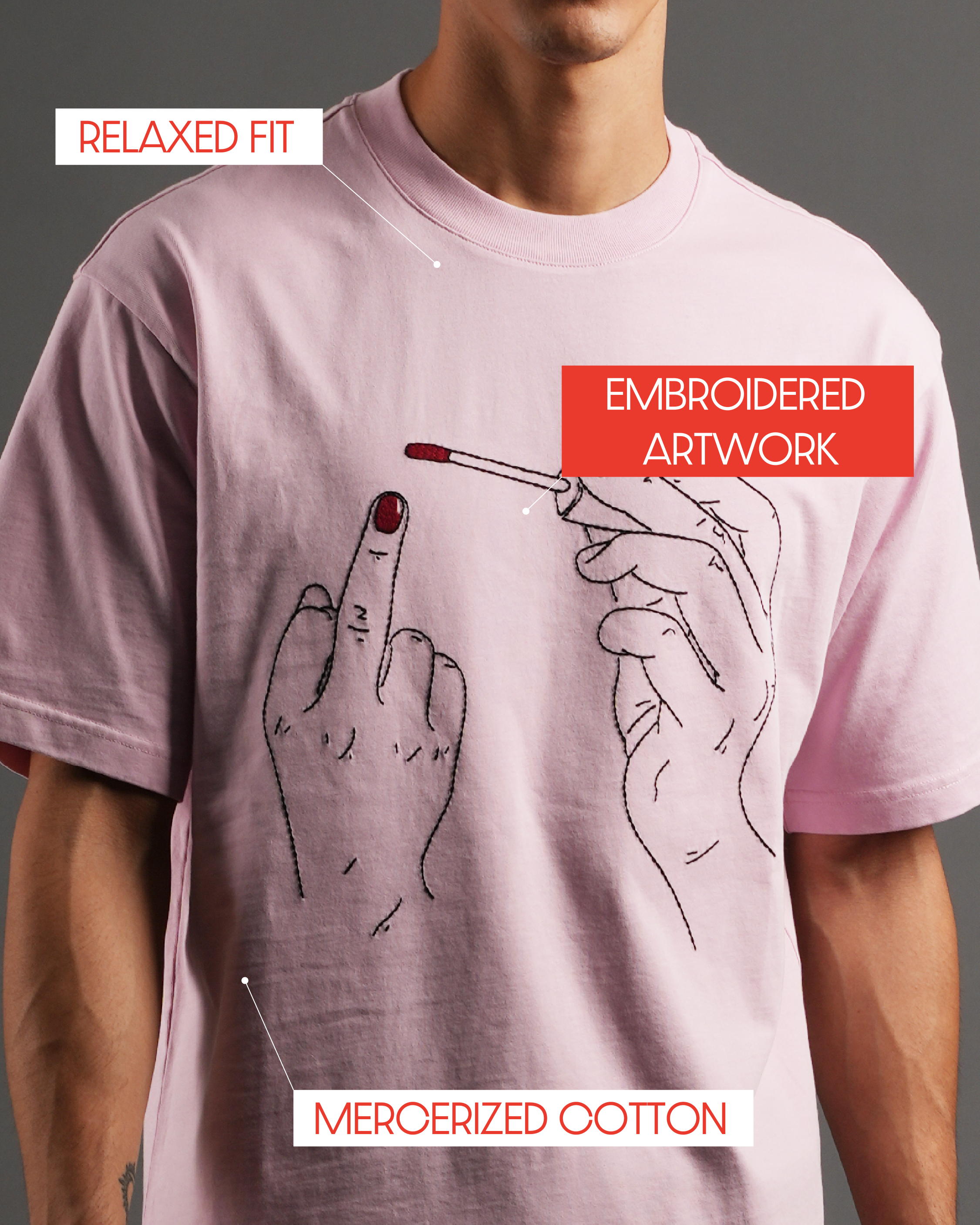 "The Gesture" T-Shirt -Pink Static