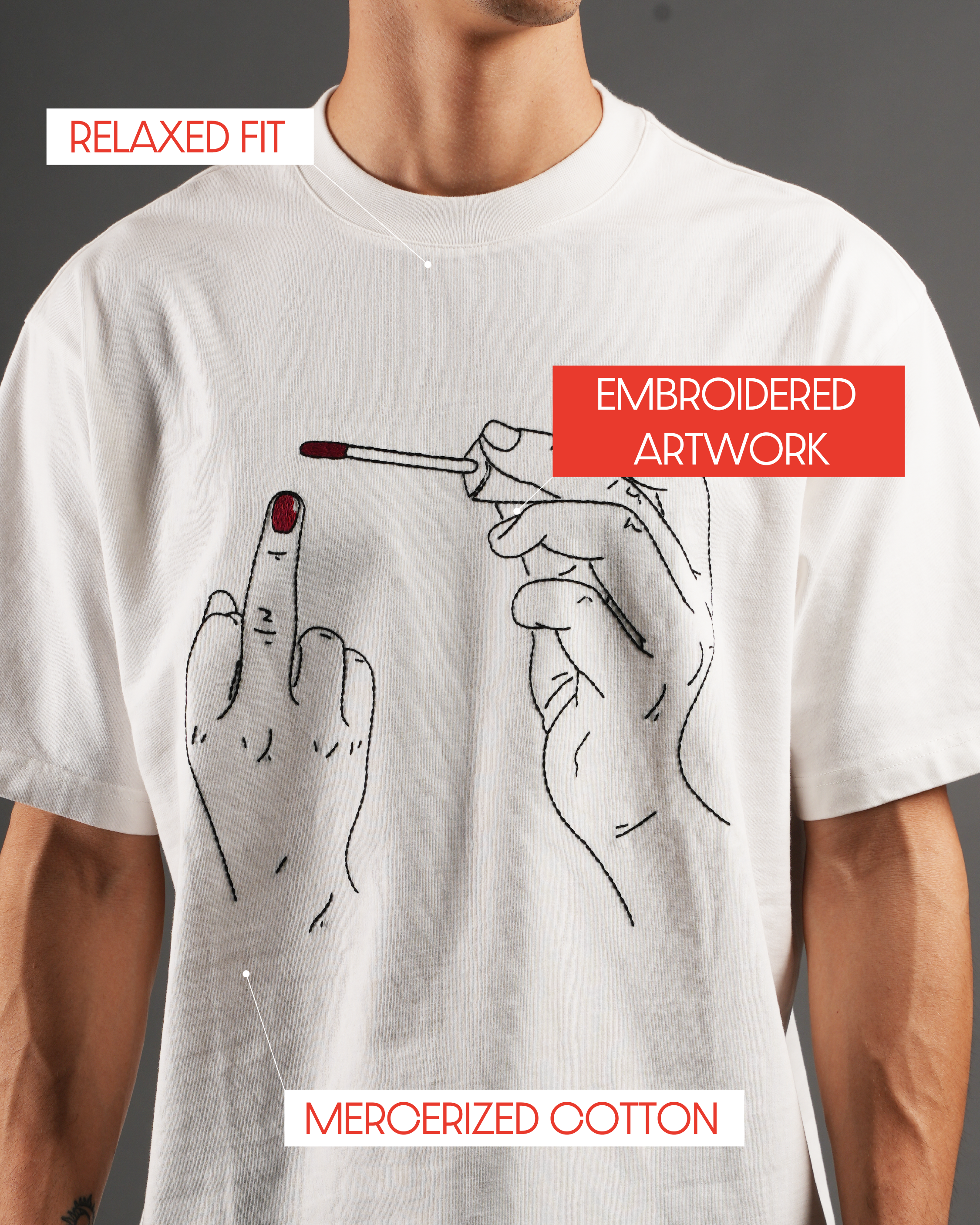 "The Gesture" T-Shirt -Raw White