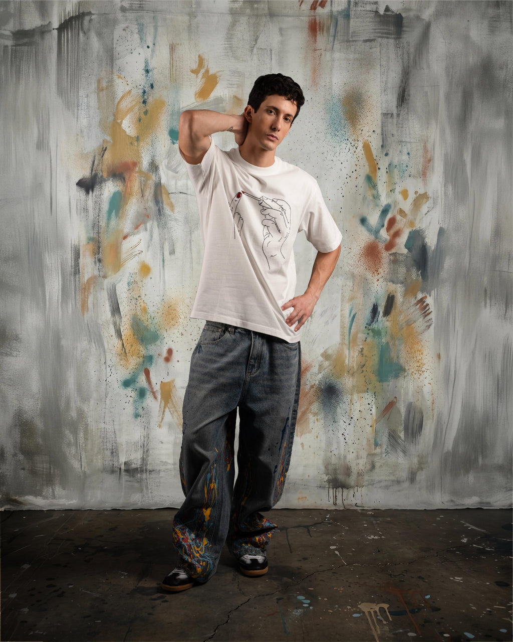 "The Gesture" T-Shirt -Raw White