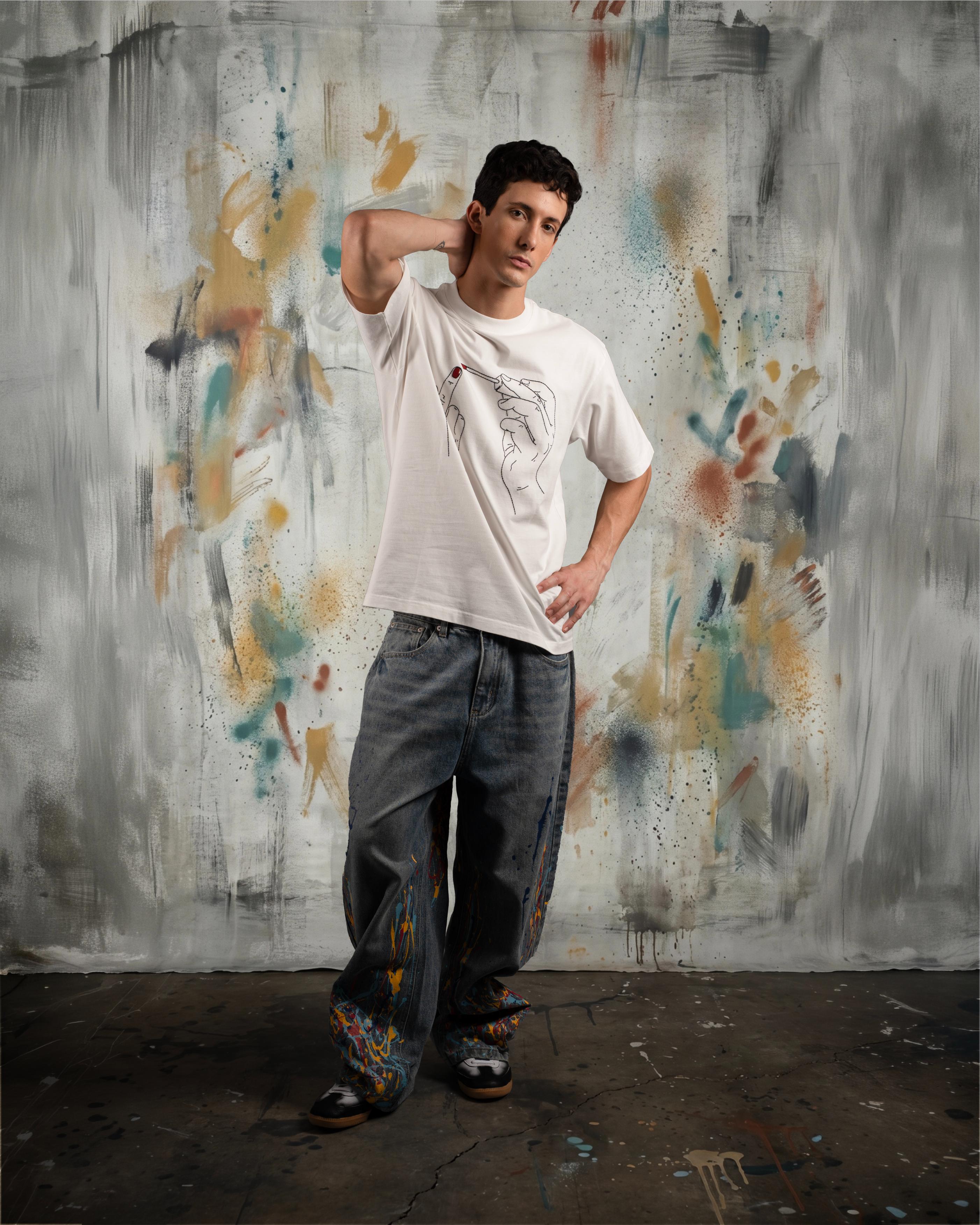 "The Gesture" T-Shirt -Raw White