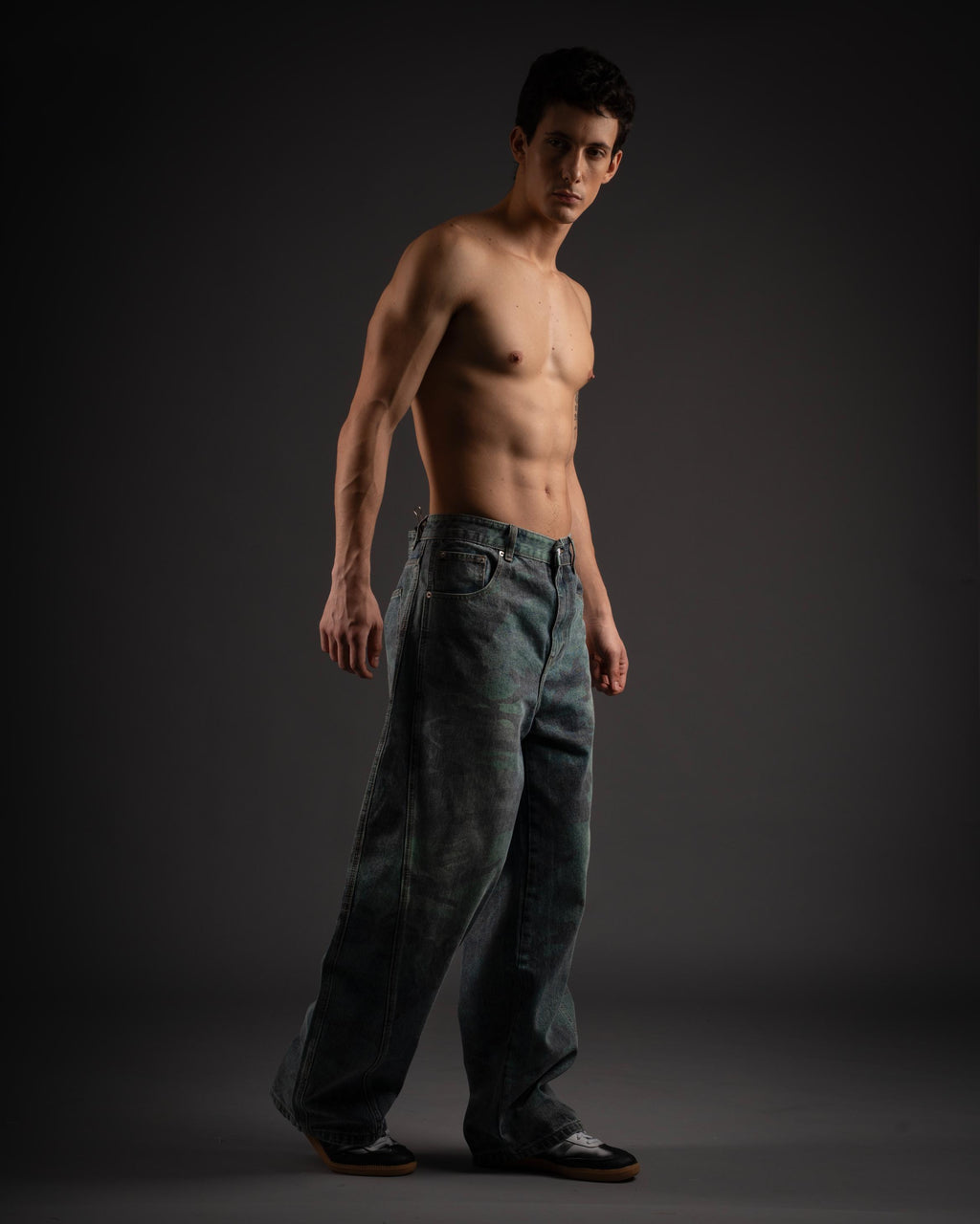 Phantom Camo Jeans-Olive Blue