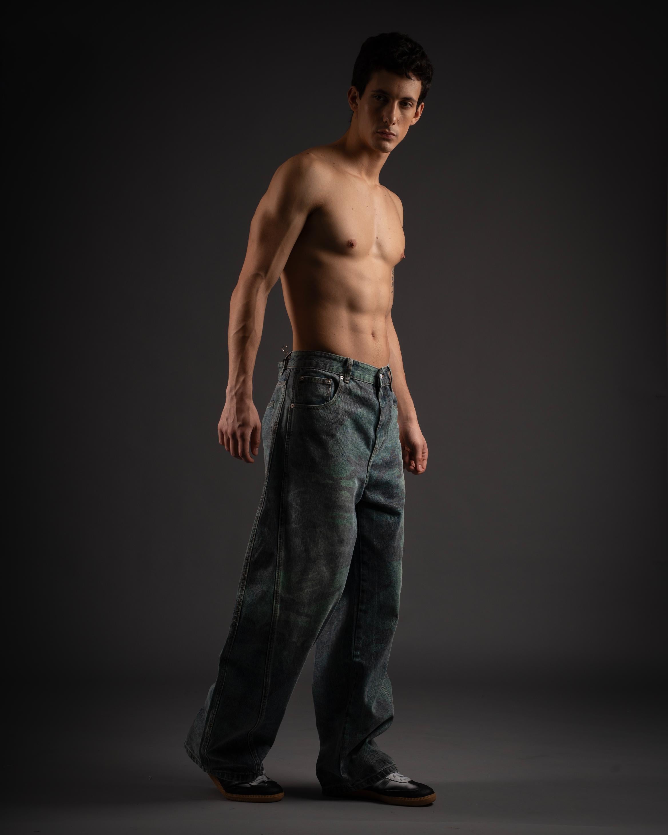 Phantom Camo Jeans-Olive Blue