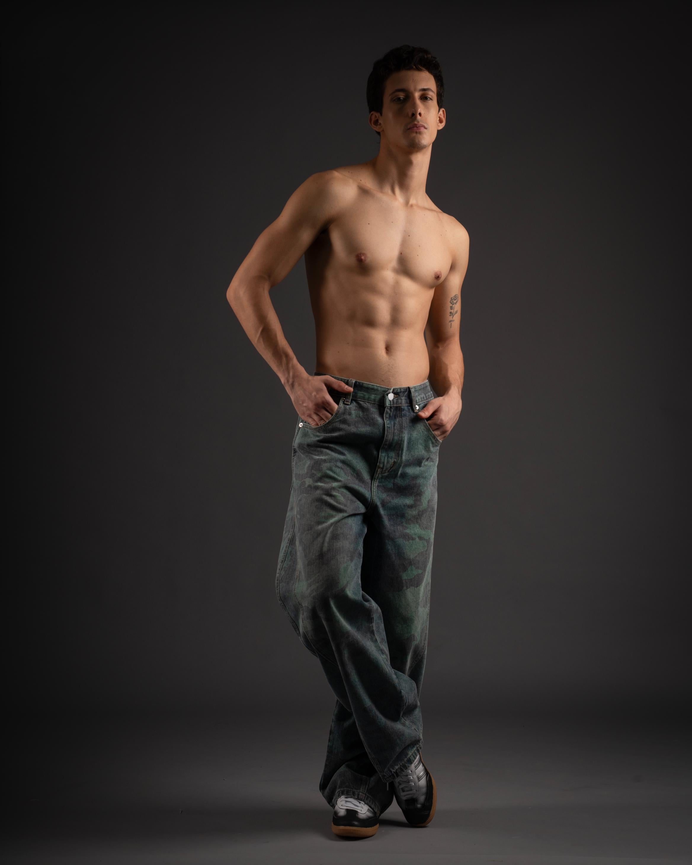 Phantom Camo Jeans-Olive Blue