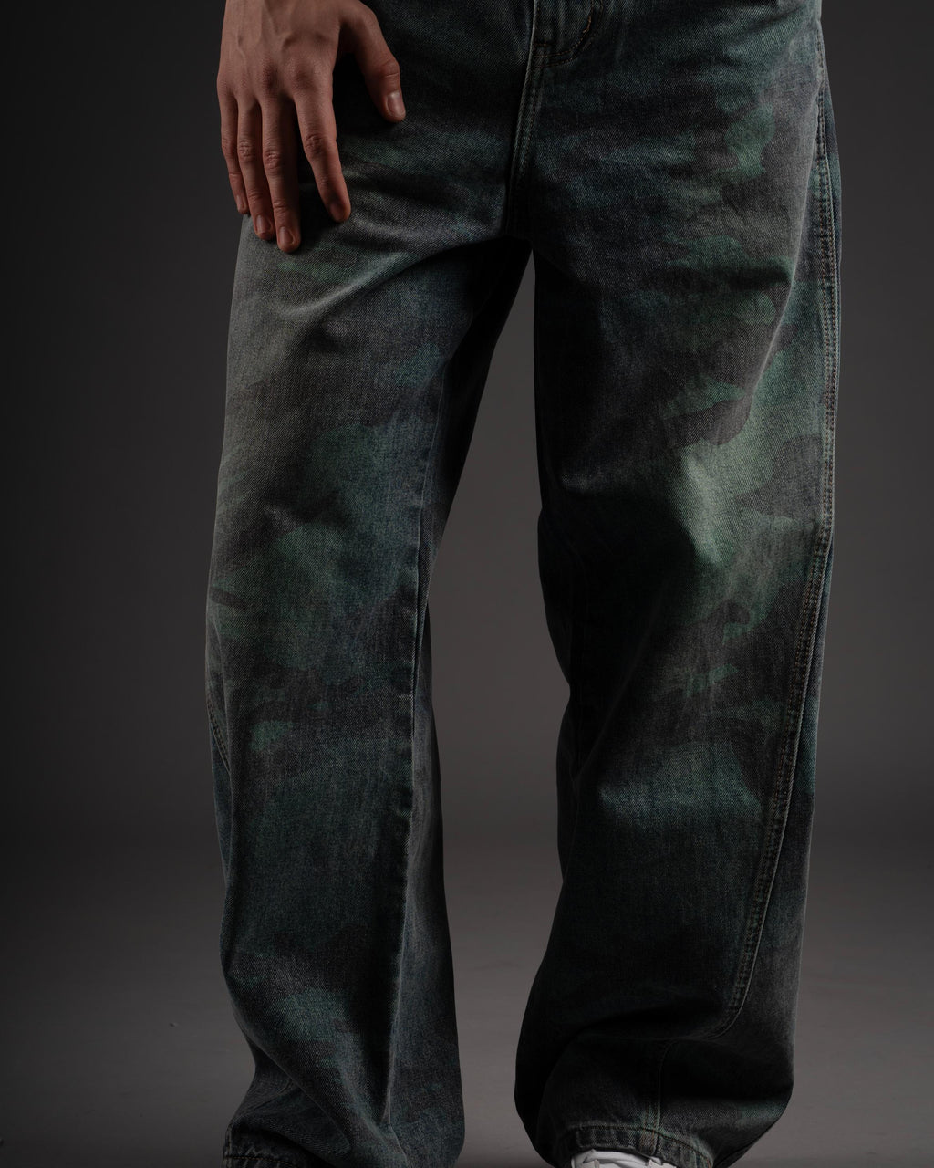 Phantom Camo Jeans-Olive Blue
